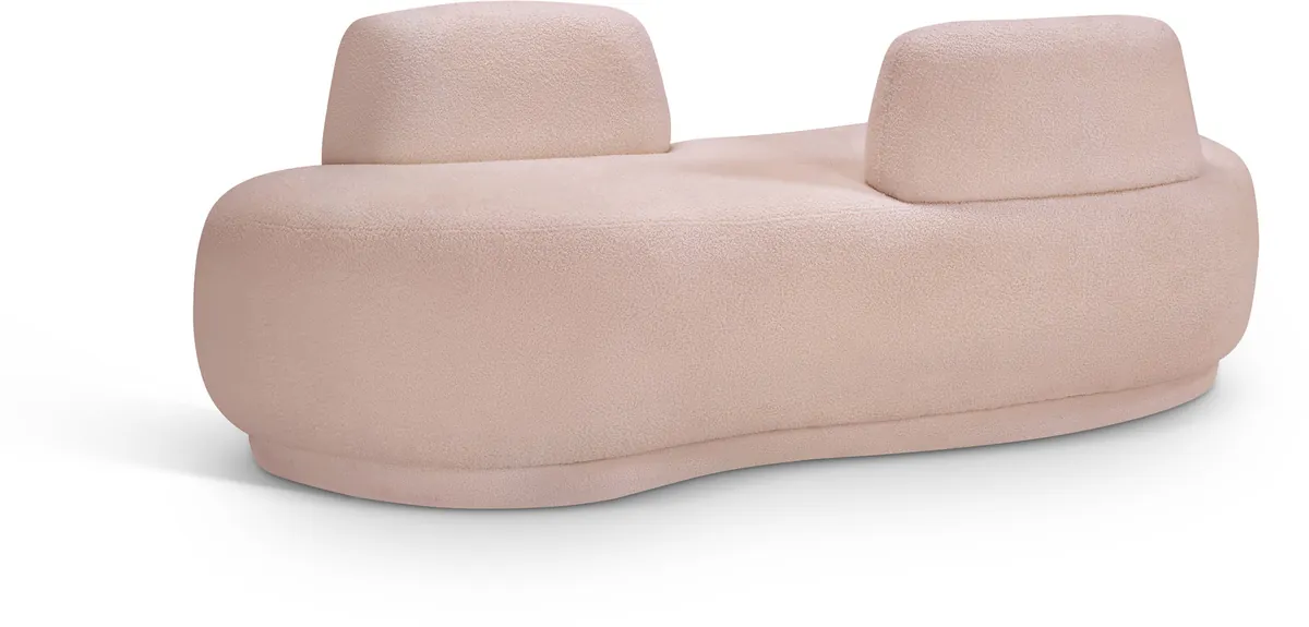 Argyle - Teddy Fabric Chaise / Loveseat - Pink