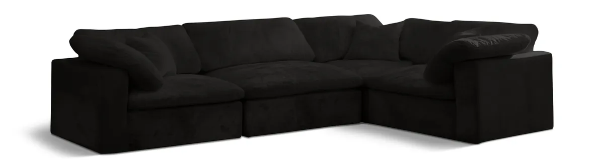 Cozy - 4 Piece Modular Corner Sectional - Black
