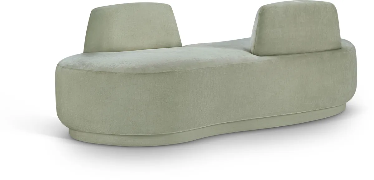 Argyle - Chenille Fabric Chaise / Loveseat - Mint