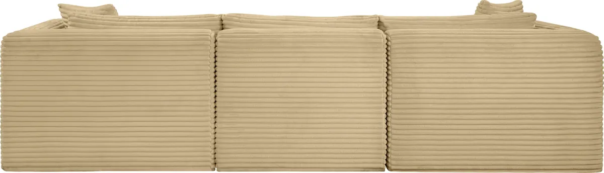 Shaggy - 3 Seat Modular Sofa - Camel - View 2