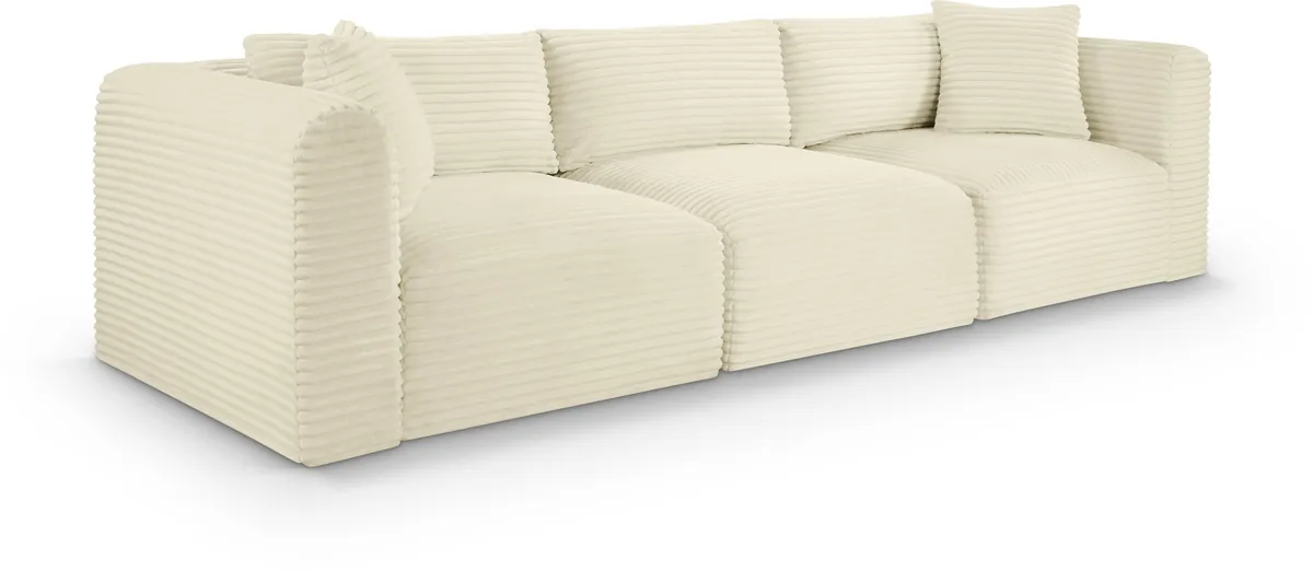 Shaggy - 3 Seat Modular Sofa - Cream