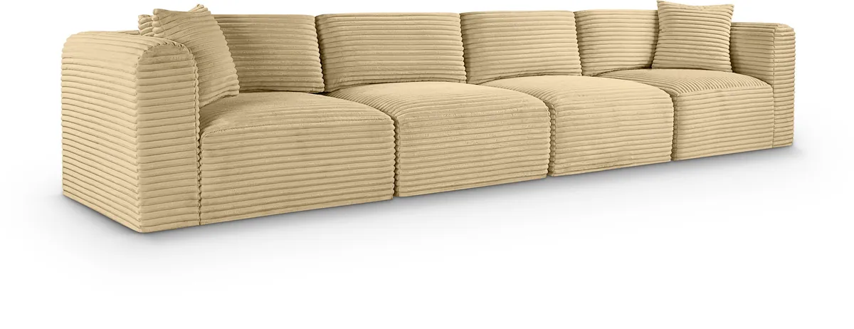 Shaggy - 4 Seat Modular Sofa - Camel