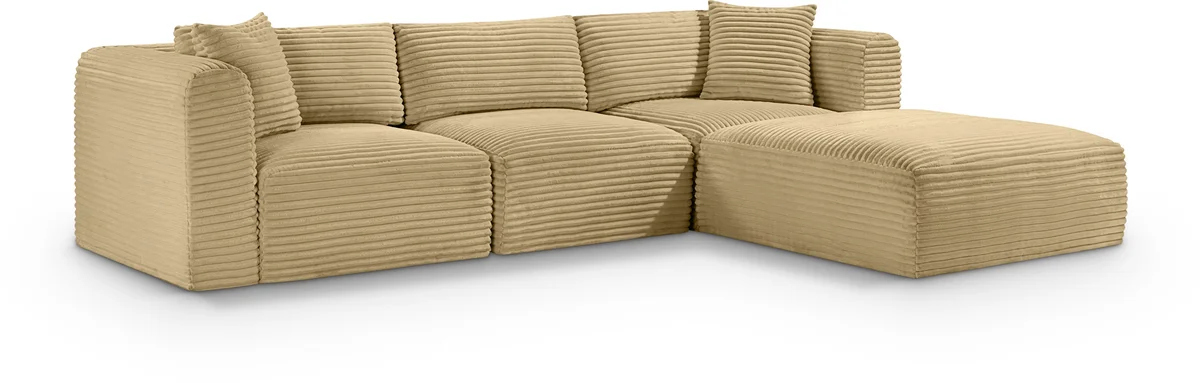 Shaggy - 4 Piece Modular Sectional - Camel