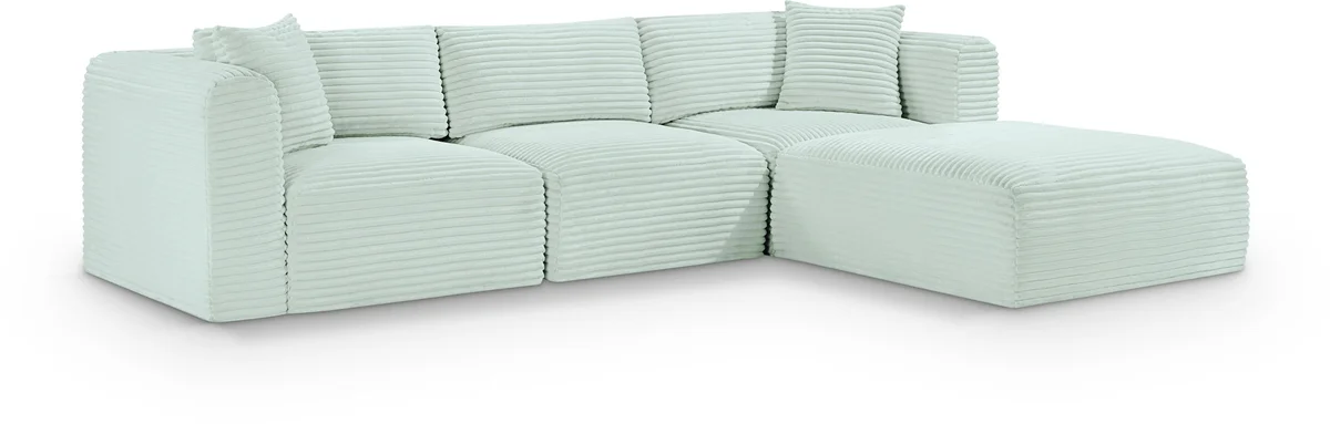 Shaggy - 4 Piece Modular Sectional - Mint