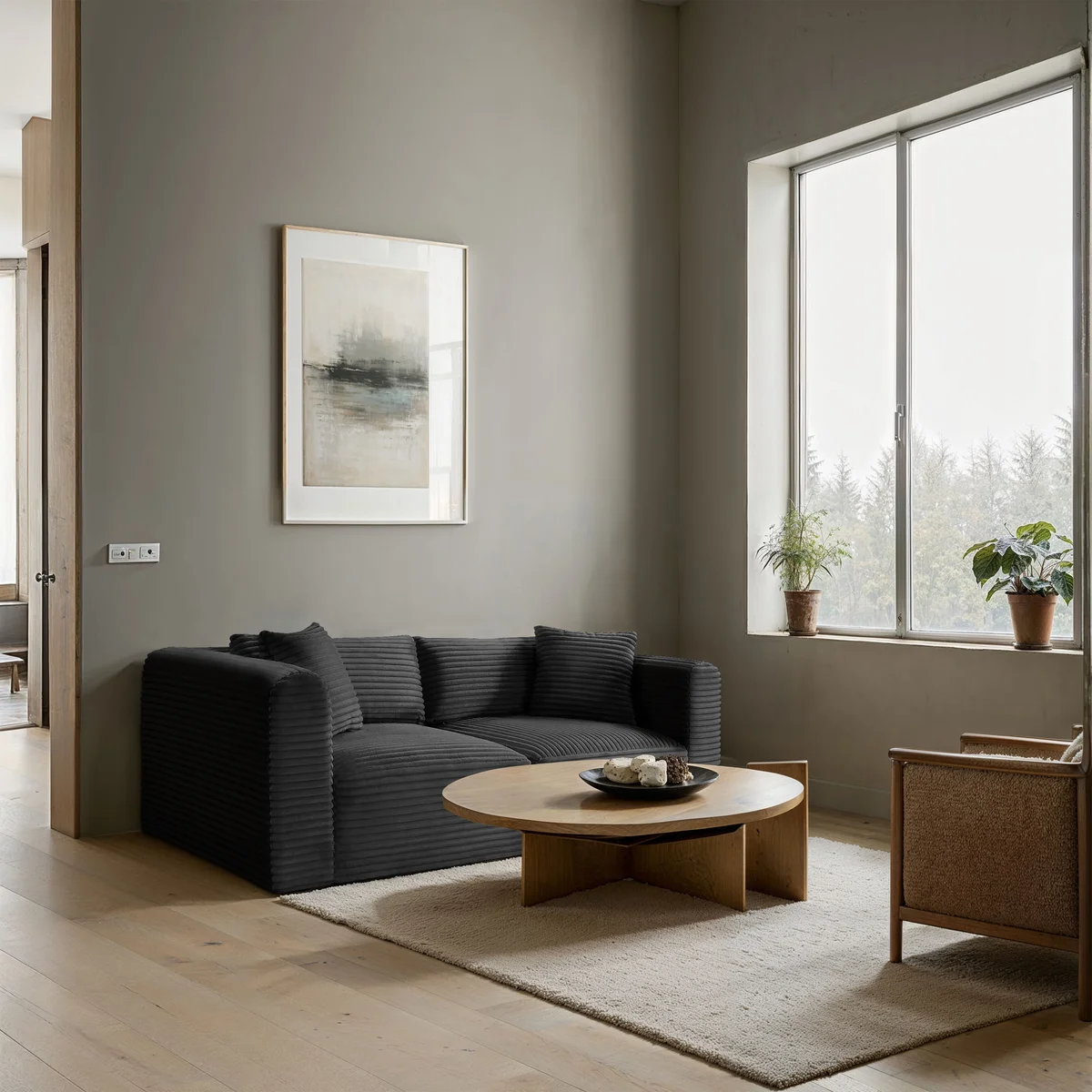 Shaggy - 2 Seat Modular Sofa - Black - View 2