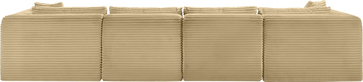 Shaggy - 5 Piece Modular Sectional With Ottoman - Camel - View 2