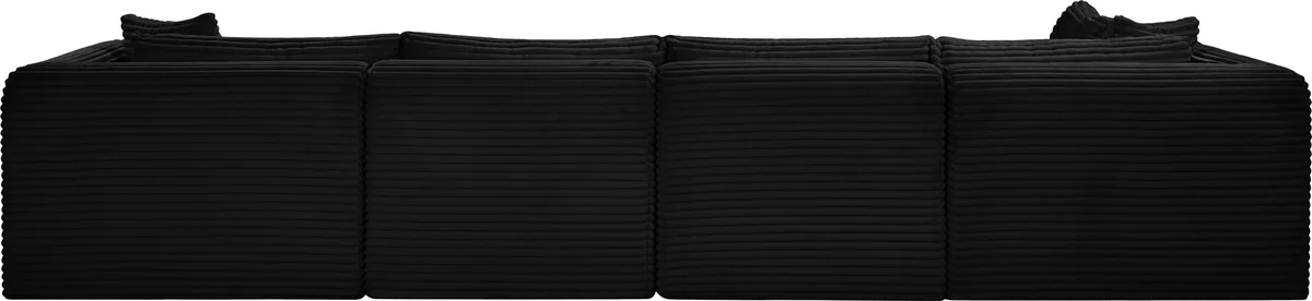 Shaggy - 5 Piece Modular Sectional - Black - View 2