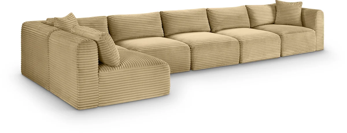 Shaggy - 6 Piece Modular Sectional - Camel