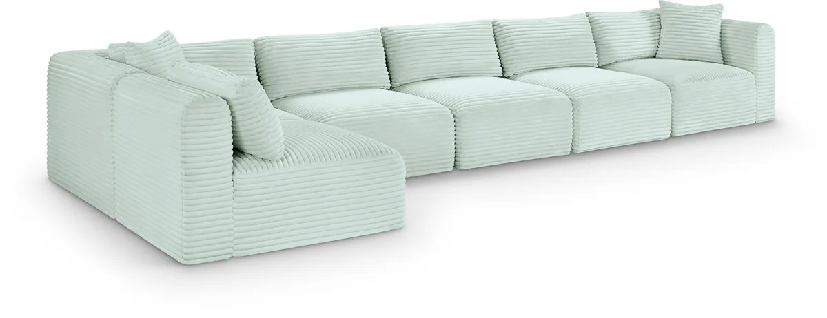 Shaggy - 6 Piece Modular Sectional - Mint