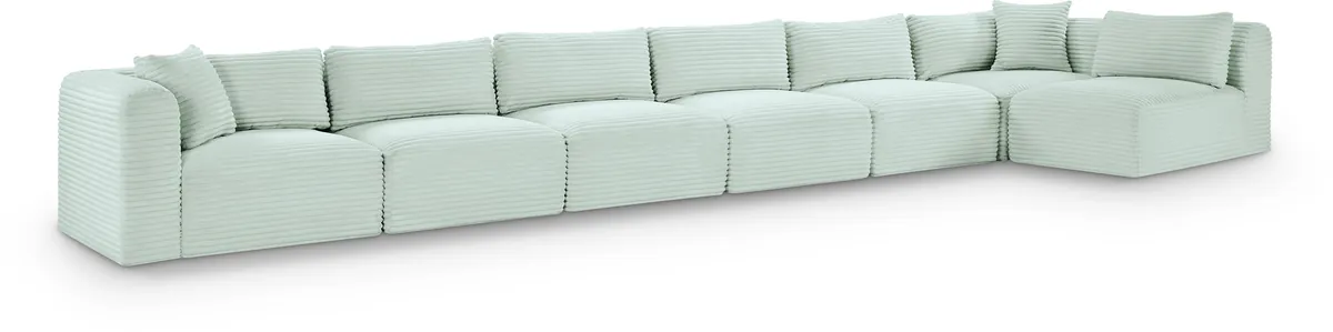 Shaggy - 7 Piece Modular Sectional - Mint