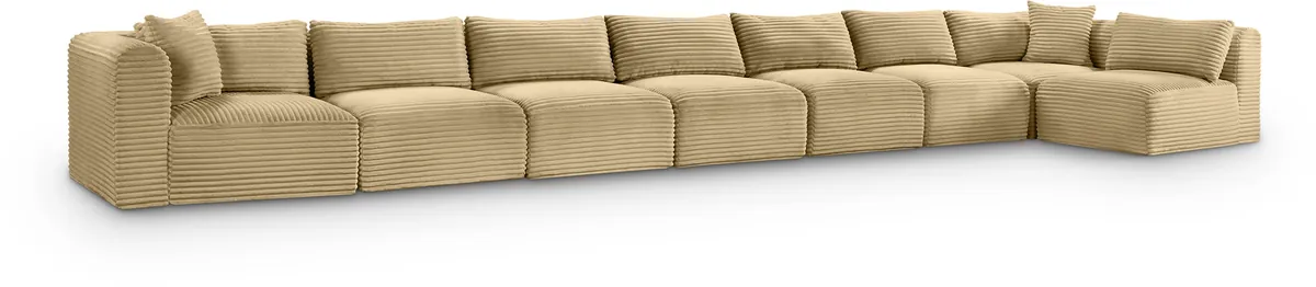 Shaggy - 8 Piece Modular Sectional - Camel