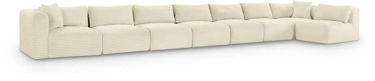 Shaggy - 8 Piece Modular Sectional - Cream