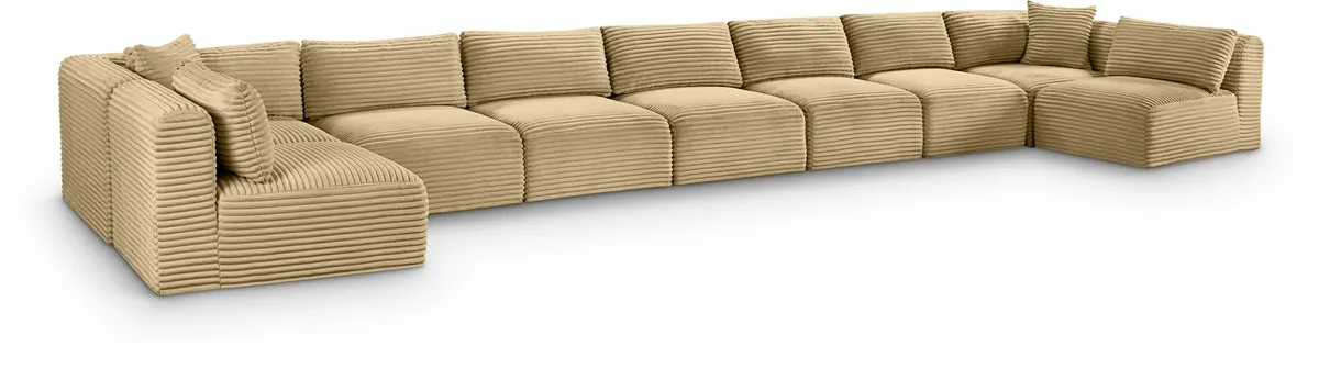 Shaggy - 9 Piece Modular Sectional - Camel
