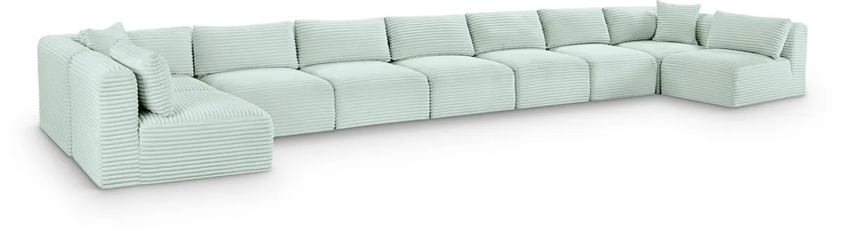 Shaggy - 9 Piece Modular Sectional - Mint