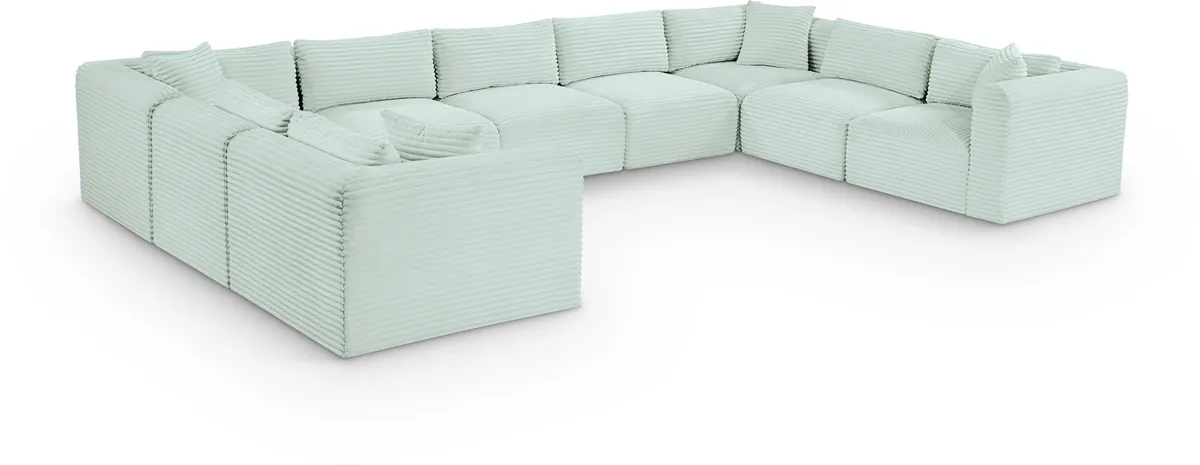 Shaggy - 9 Piece Modular U-Shaped Sectional - Mint