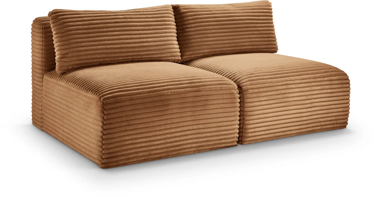 Shaggy - 2 Seat Modular Armless Sofa - Saddle