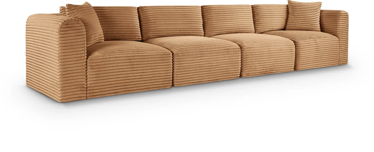 Shaggy - 4 Seat Modular Sofa - Saddle