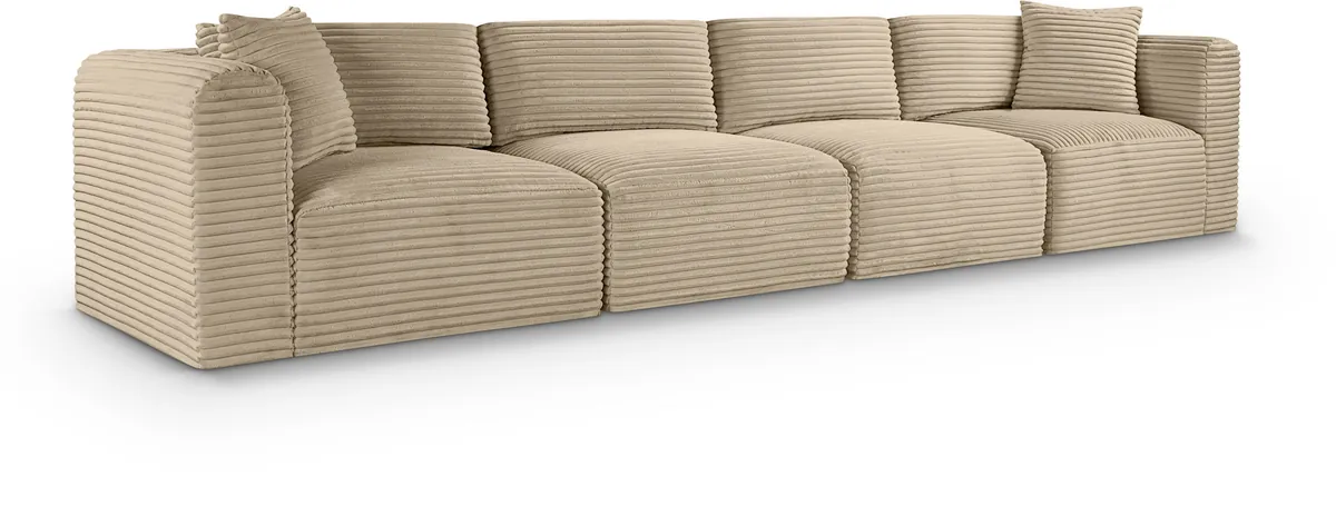 Shaggy - 4 Seat Modular Sofa - Taupe