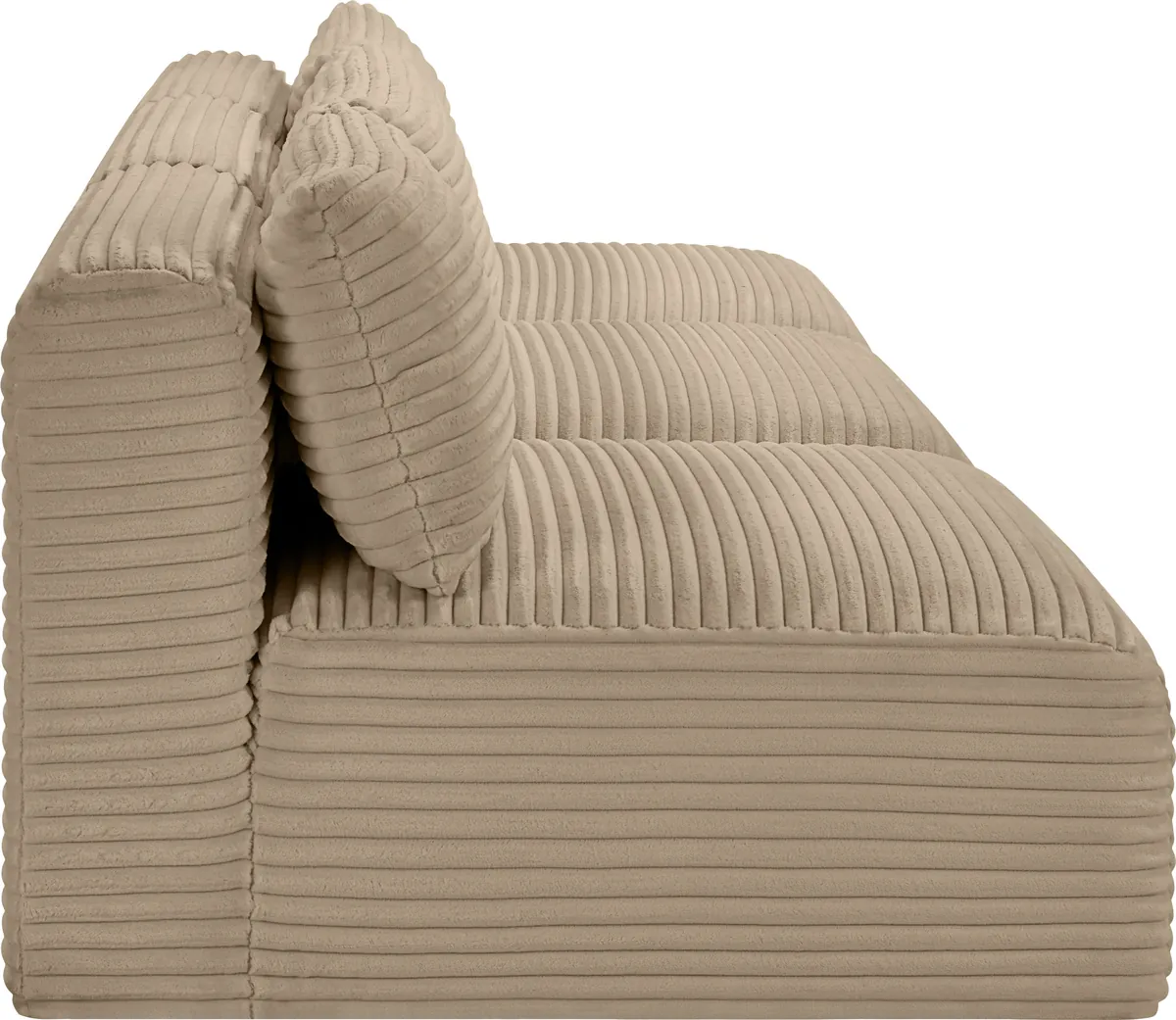 Shaggy - 3 Seat Modular Armless Sofa - Taupe - View 2