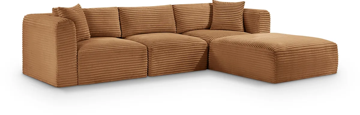 Shaggy - 4 Piece Modular Sectional - Saddle