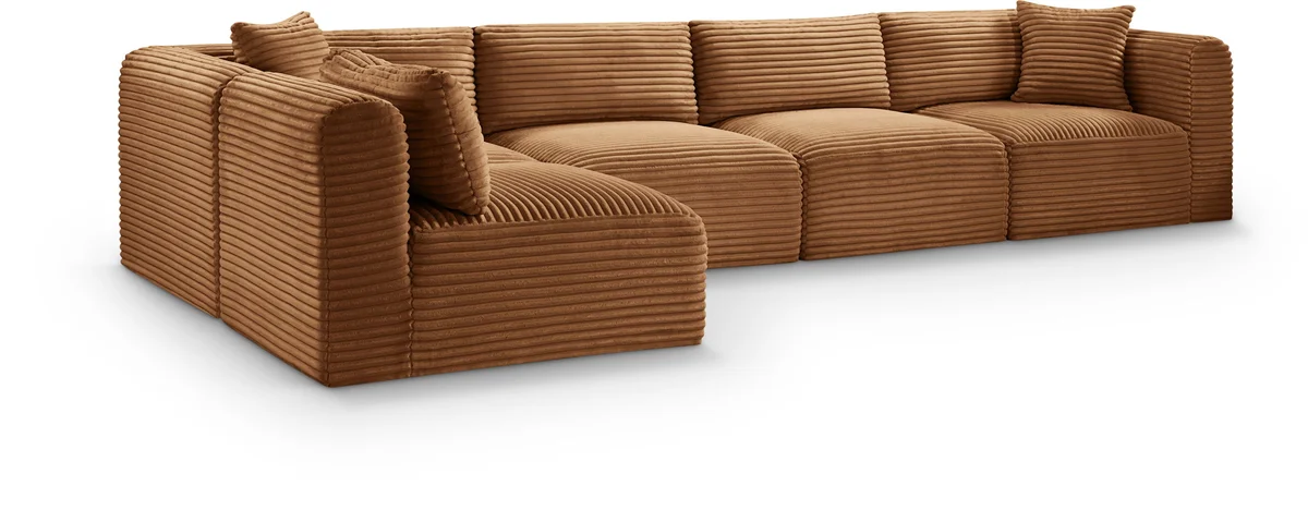 Shaggy - 5 Piece Modular Sectional - Saddle