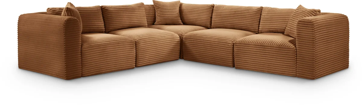 Shaggy - 5 Piece Modular Corner Sectional - Saddle