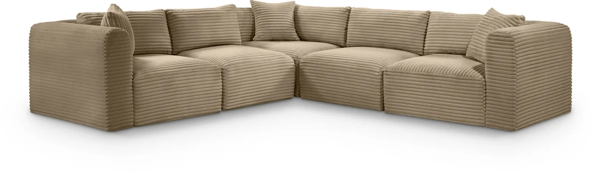 Shaggy - 5 Piece Modular Corner Sectional - Taupe