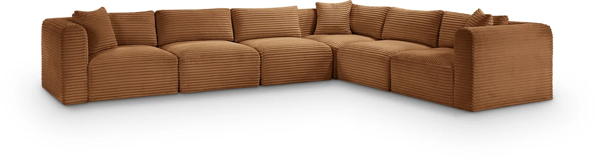 Shaggy - 6 Piece Modular Corner Sectional - Saddle
