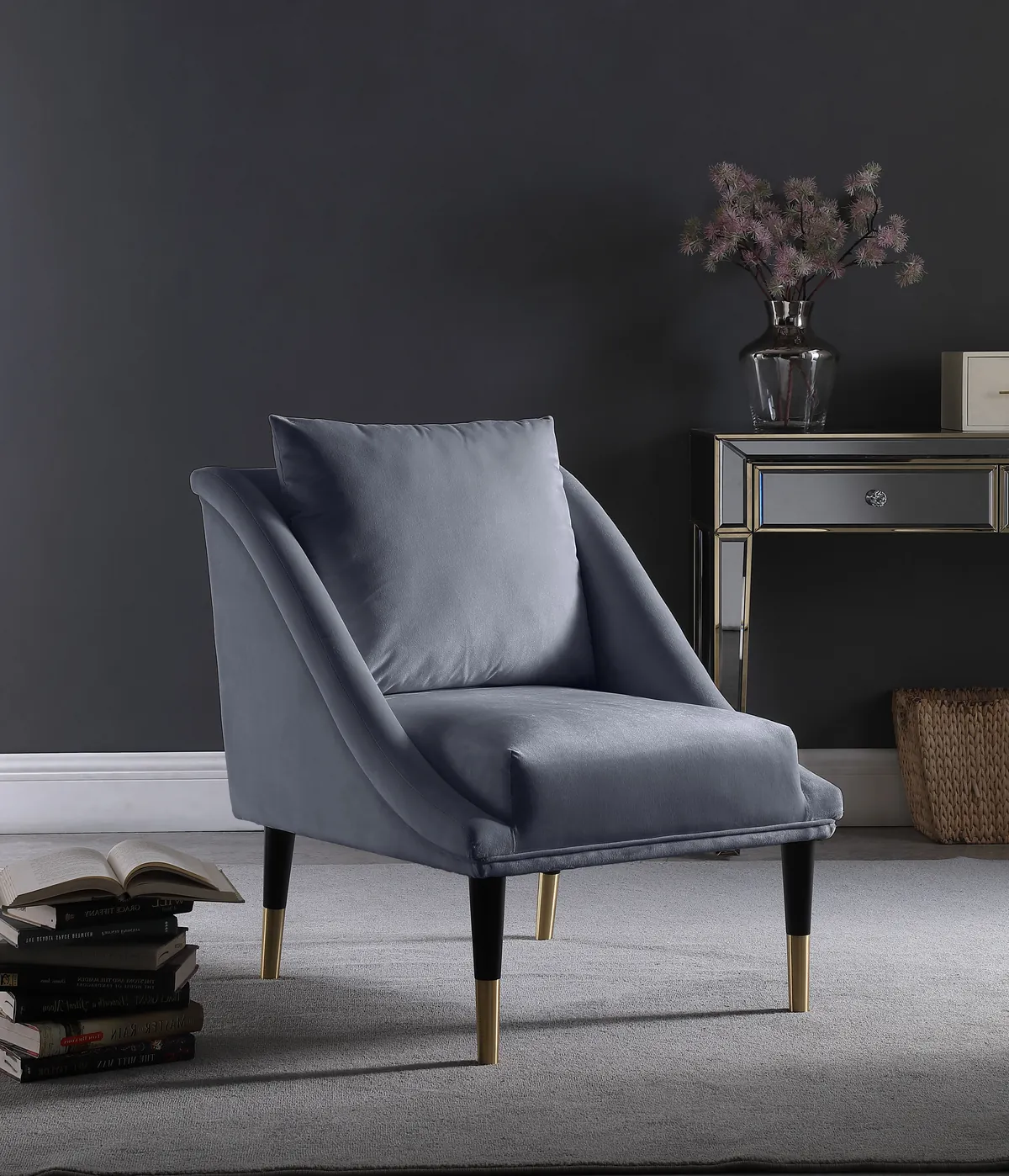Elegante - Accent Chair - Gray - View 2
