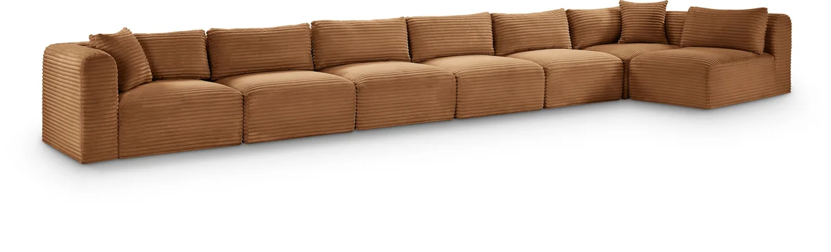 Shaggy - 7 Piece Modular Sectional - Saddle