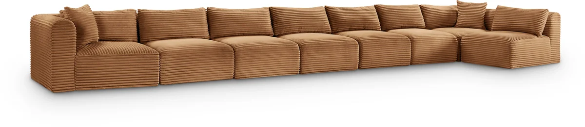Shaggy - 8 Piece Modular Sectional - Saddle