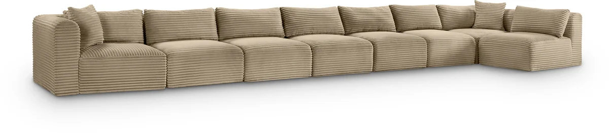 Shaggy - 8 Piece Modular Sectional - Taupe