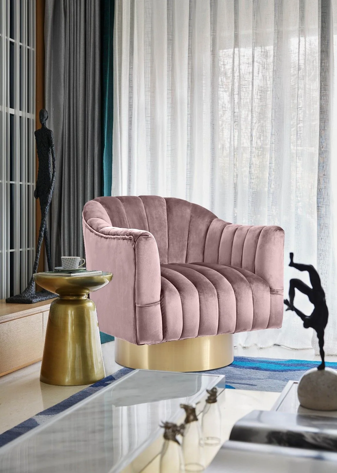 Farrah - Accent Chair - Pink - View 2