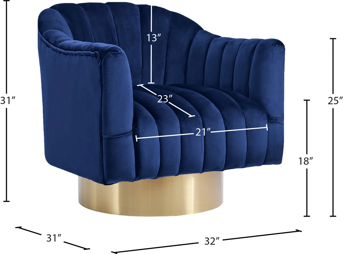 Farrah - Accent Chair - Navy - Fabric