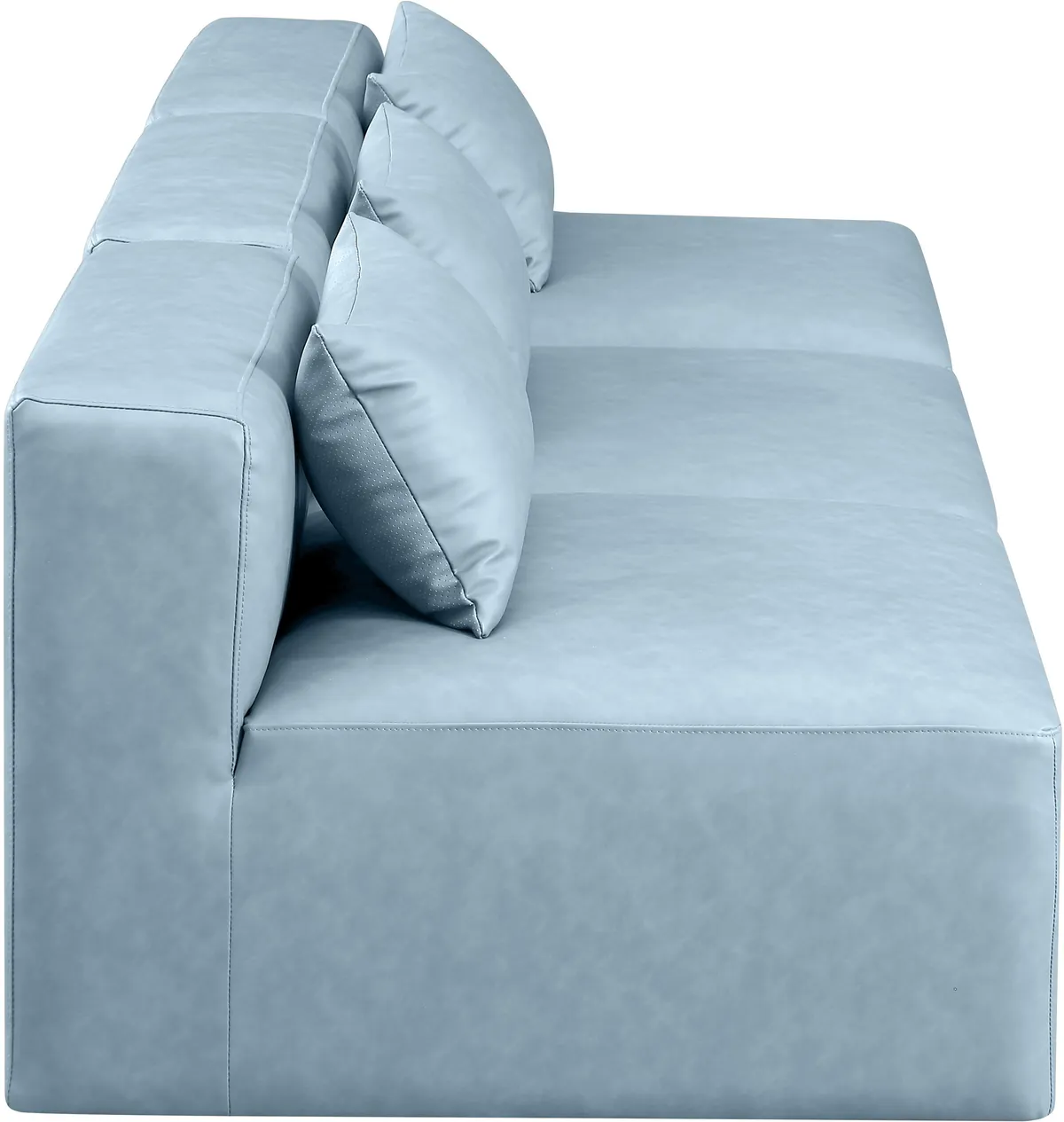 Cube - Modular 3 Seat Armless Sofa - Light Blue