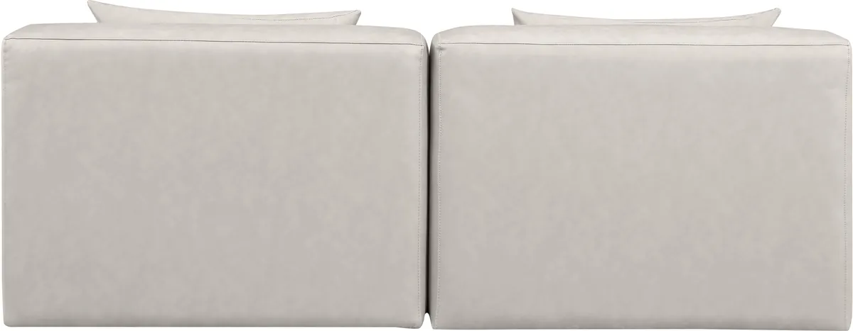Cube - Modular 2 Seat Armless Sofa - White - View 2