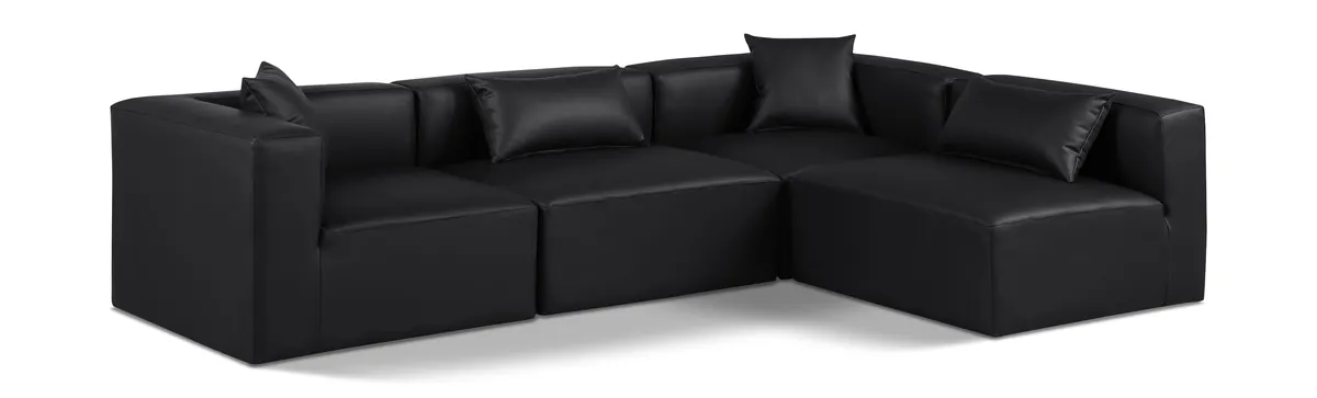 Cube - 4 Piece Modular Corner Sectional - Black