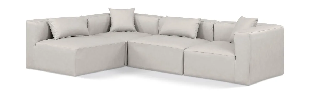 Cube - 4 Piece Modular Corner Sectional - Cream