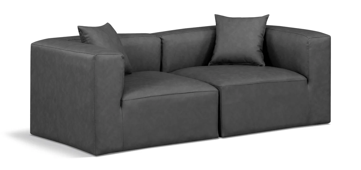 Cube - Modular 2 Seat Sofa - Charcoal Gray