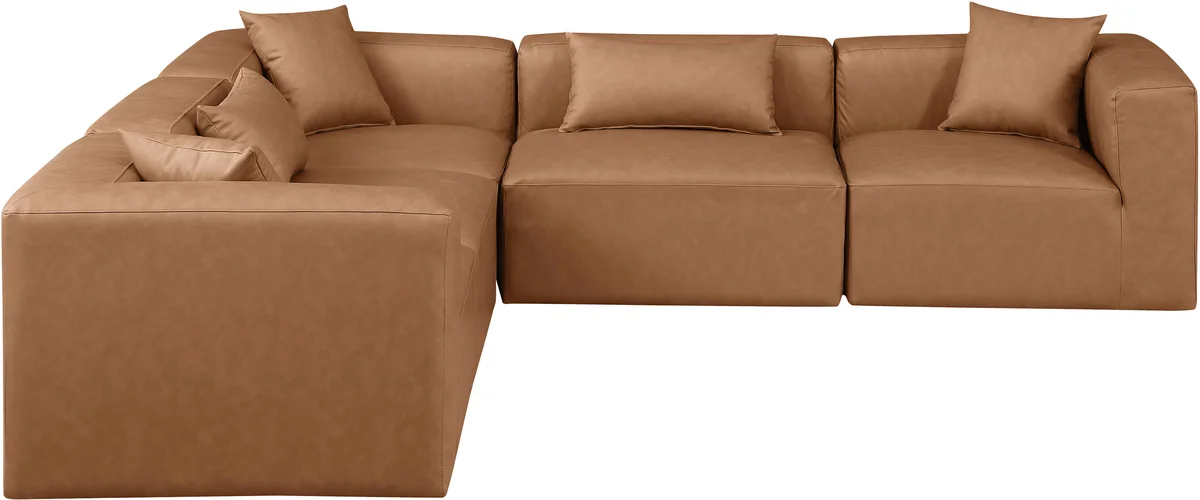 Cube - 5 Piece Modular Corner Sectional - Brown