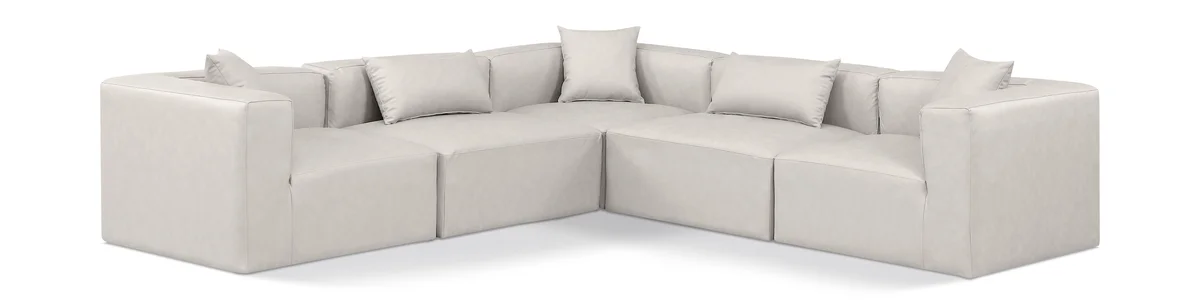 Cube - 5 Piece Modular Corner Sectional - Cream