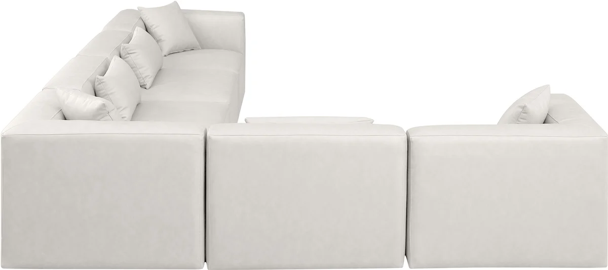 Cube - 6 Piece Modular Corner Sectional - Cream