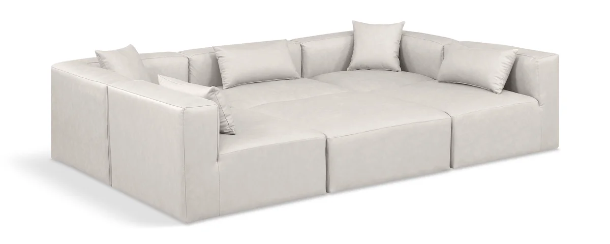 Cube - 6 Piece Modular Sectional - Cream