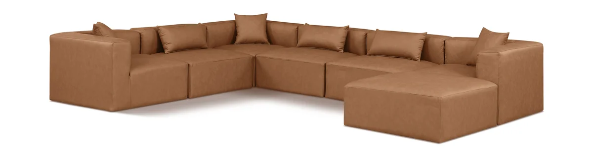 Cube - 7 Piece Modular Sectional - Brown