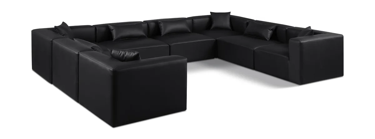 Cube - 8 Piece Modular Sectional - Black