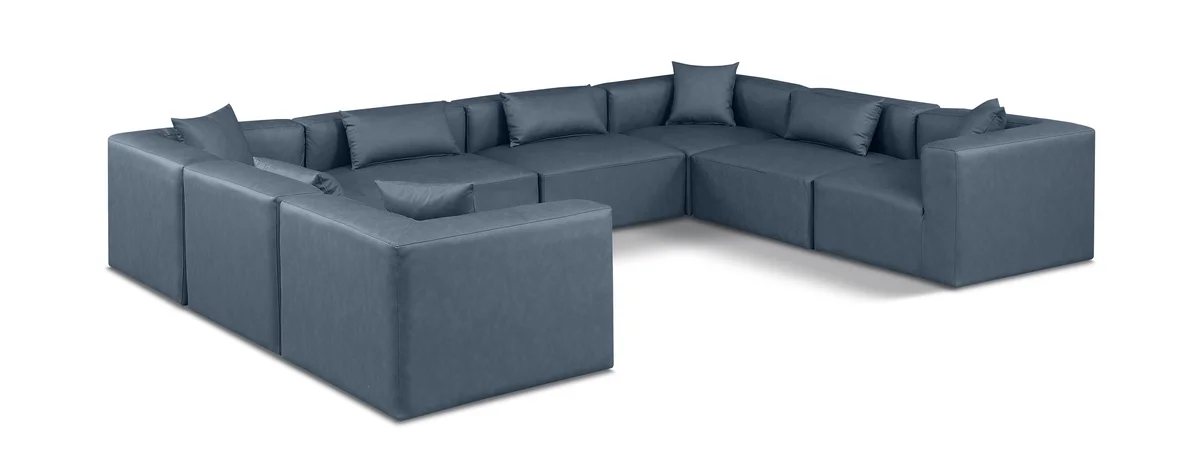Cube - 8 Piece Modular Sectional - Navy Blue