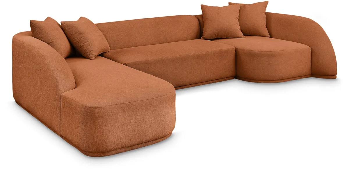 Rita - 3 Piece Sectional - Cognac