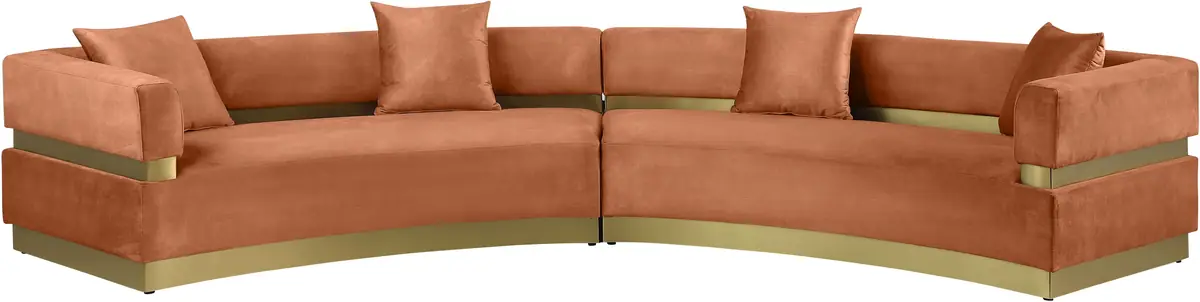 Belsa - 2 Piece Sectional - Cognac - View 2