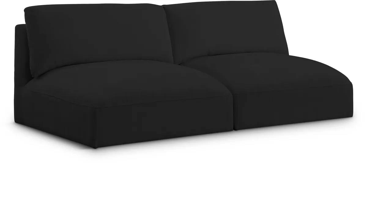Ease - 2 Seat Modular Armless Sofa - Black