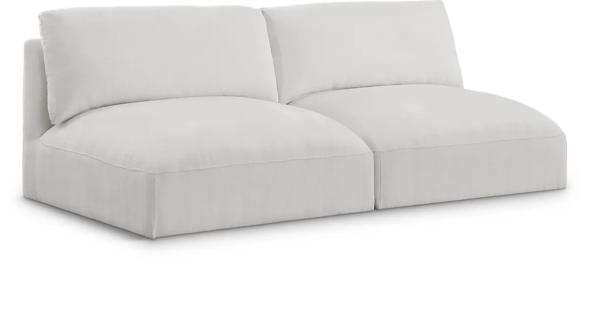 Ease - 2 Seat Modular Armless Sofa - Cream